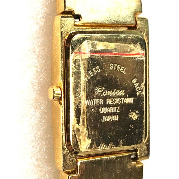 Rovika Quartz Texture Tank Dress Watch